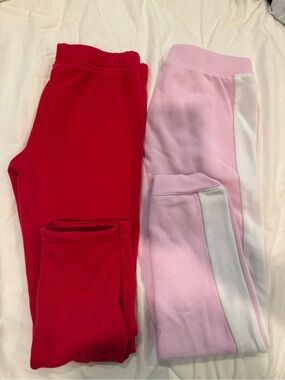 Carter's Kids Jogger Pants in Red and Light Pink with White Stripe